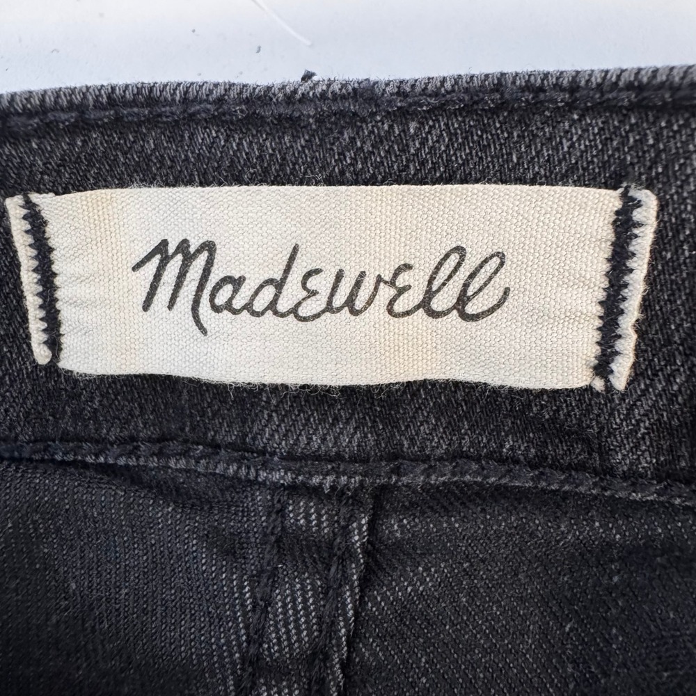 Madewell Perfect Jean Short Women 25 Black High Rise Distressed Raw Hem Denim - Picture 4 of 7